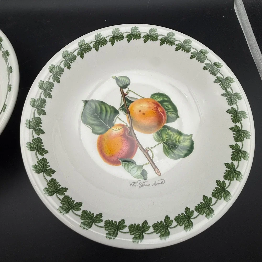 Vintage Portmeirion Pomona Pasta Bowls Set of 2 Fruit Botanical Cottage Core 8in